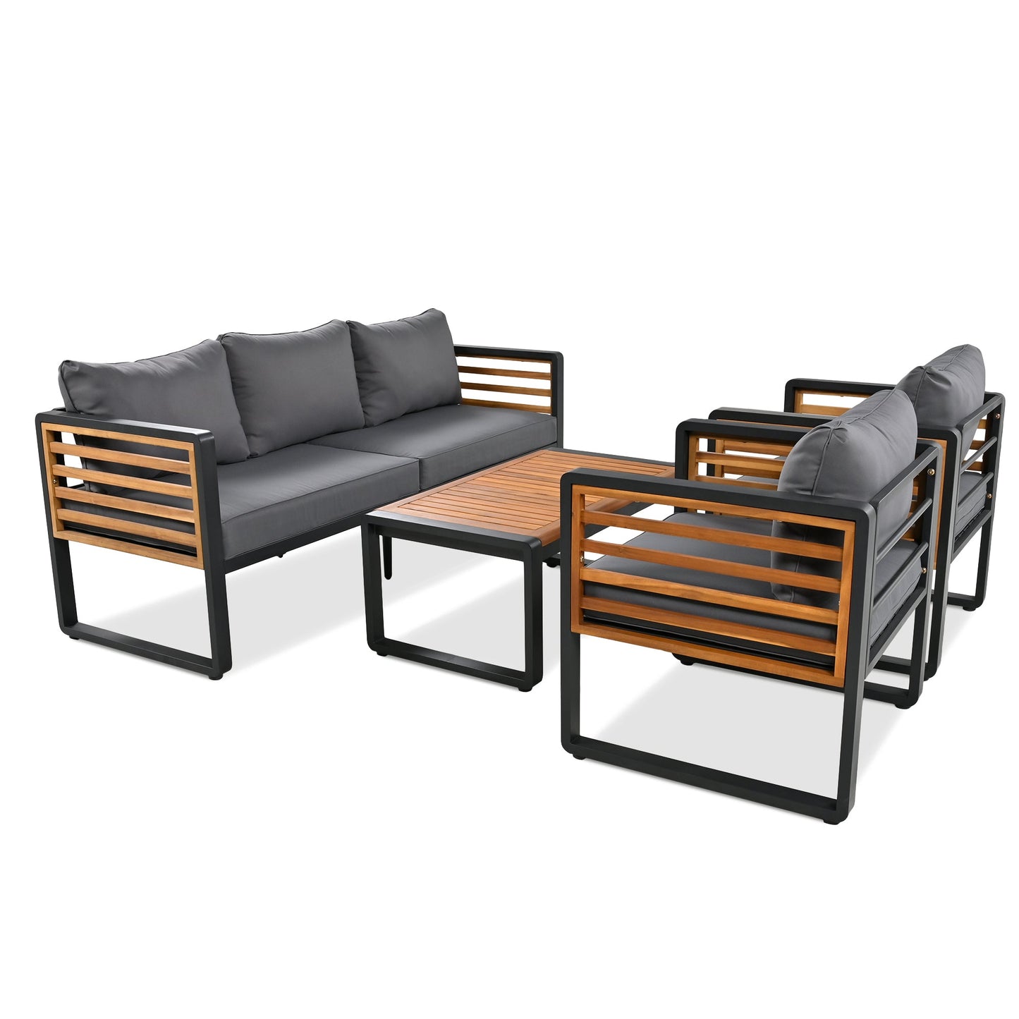 Large Size 4-pieces Outdoor Furniture sofa for 5 Person Conversation
