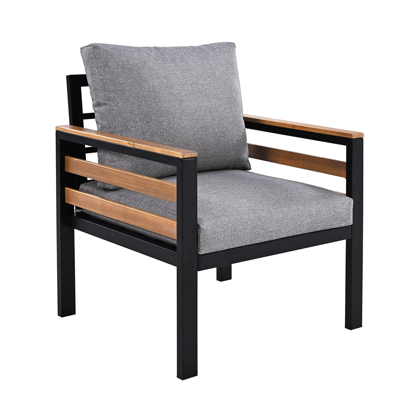 4-Piece Outdoor Furniture Sofa Set for 5 People with Acacia Wood