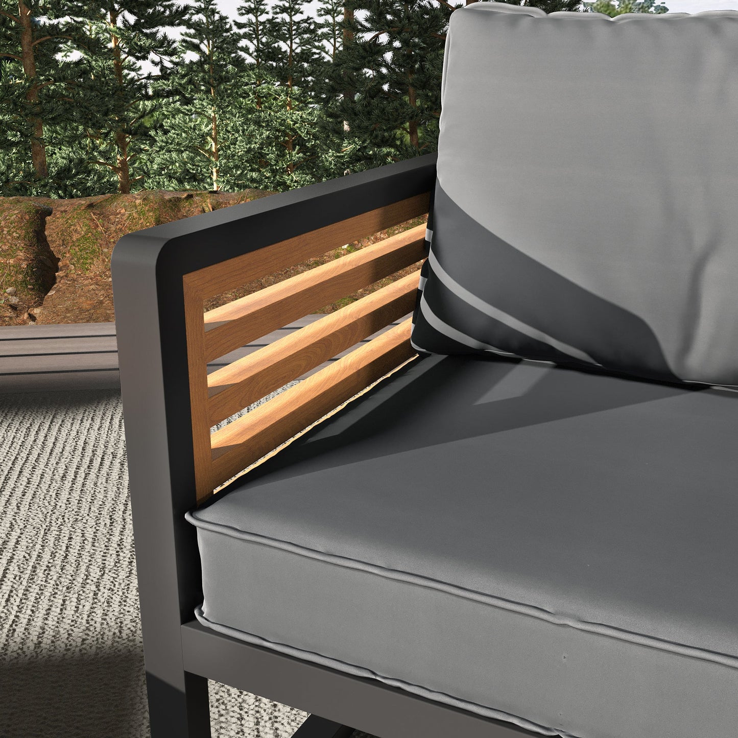 Large Size 4-pieces Outdoor Furniture sofa for 5 Person Conversation