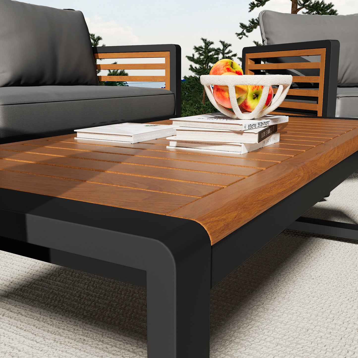 Large Size 4-pieces Outdoor Furniture sofa for 5 Person Conversation