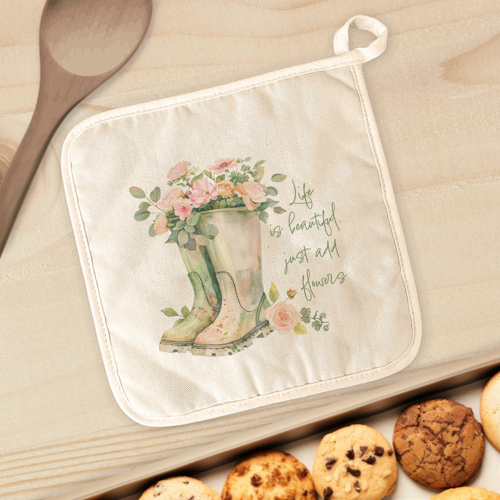 Life is Beautiful - Cotton Pot Holder