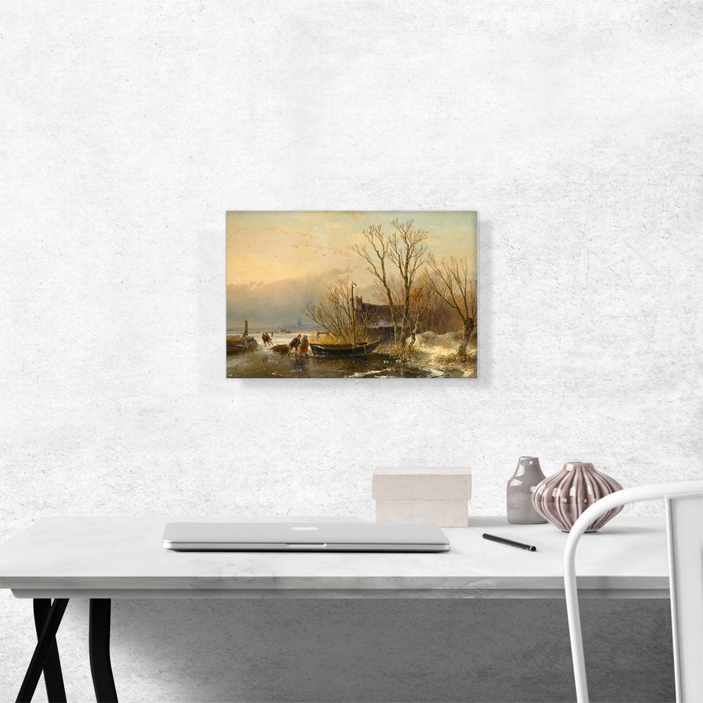 Winter Scene On The Ice With Wood Gatherers