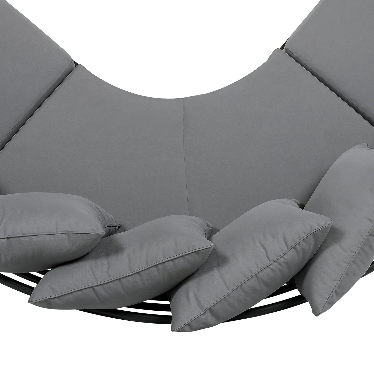 Patio Half- Moon Curved Outdoor Furniture Sofa Set with Coffee Table,