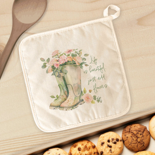 Life is Beautiful - Cotton Pot Holder