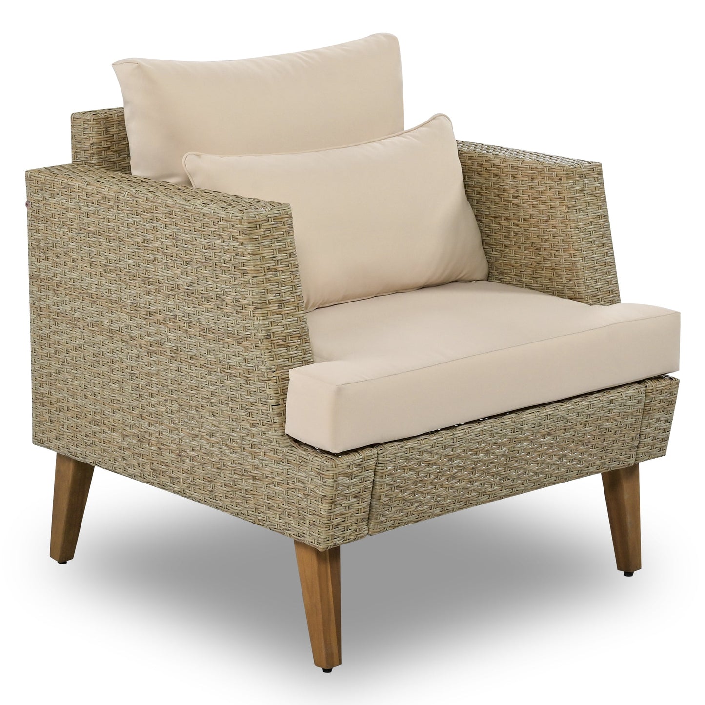 6-Pieces All Weather PE Wicker Sofa Set, Outdoor Rattan sofa With